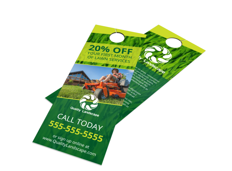 Lawn Service Promo Door Hanger Template