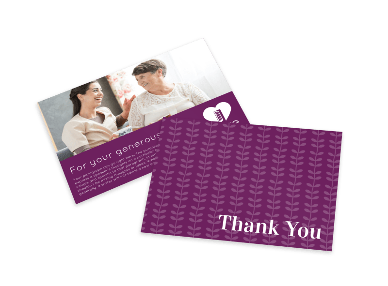 Purple Thank You Card Template