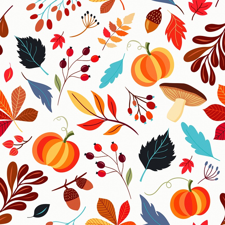 Autumn Pattern Pumpkins by AnnaliseArt Source: Pixabay