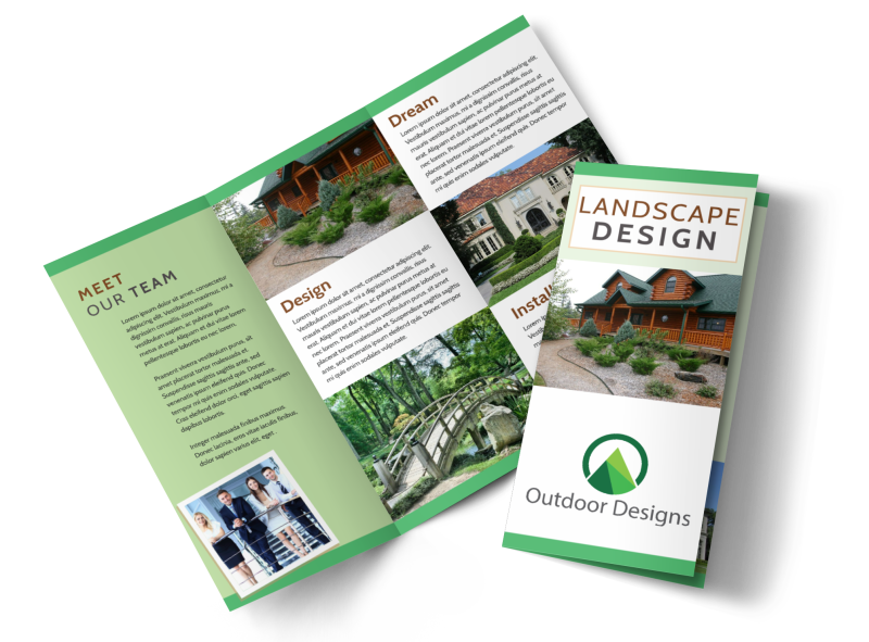 Landscaping Design Tri-Fold Brochure Template