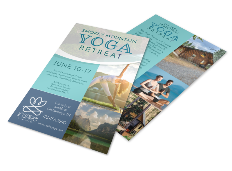 Mountain Yoga Retreat Flyer Template