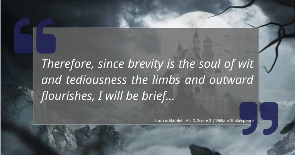 Hamlet Quote - Act 2, Scene 2 - Brevity is the soul of wit