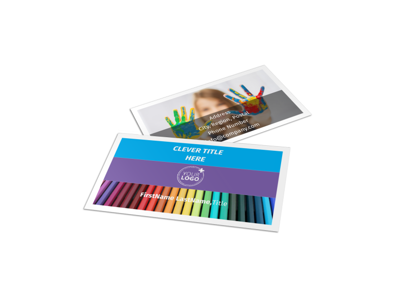 Colorful Preschool Business Card Template