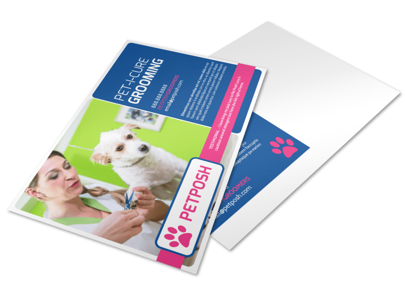 Pet Grooming Postcard Template