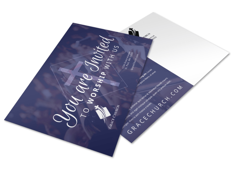 Church Invitation Postcard Template melu3htwfh