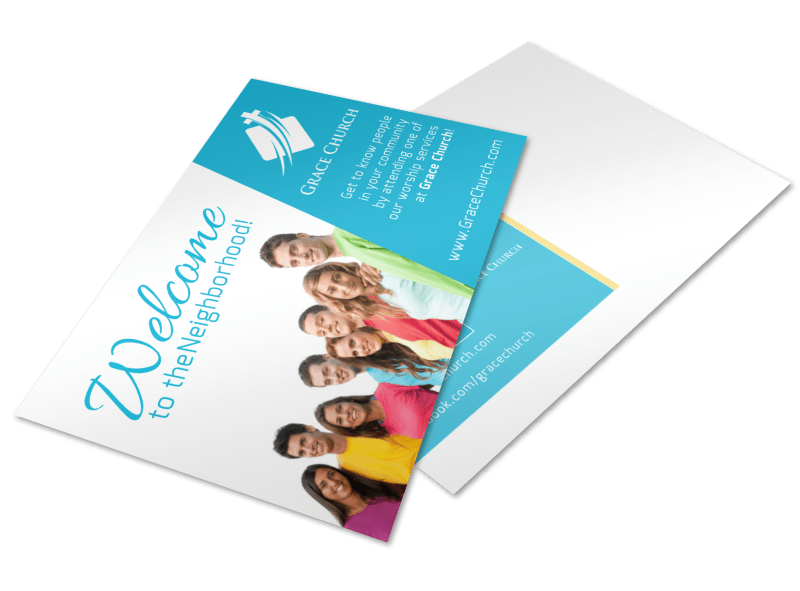 Church Welcome Postcard Template