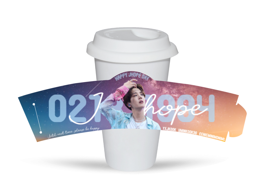 Kpop Inspired Reusable Coffee Sleeve / Coffee Cozy / Coffee 