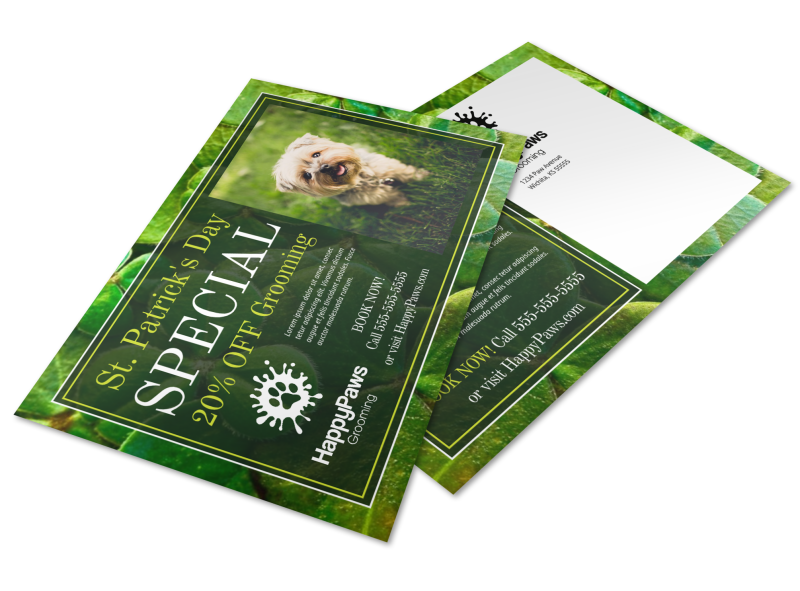 Saint Patrick's Day EDDM Postcard Template Pets