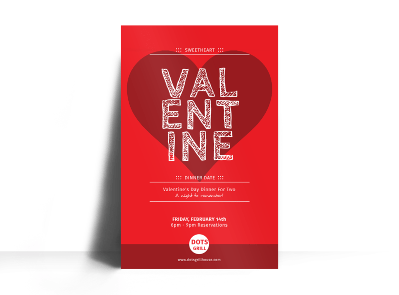 Valentine Dinner Poster Template