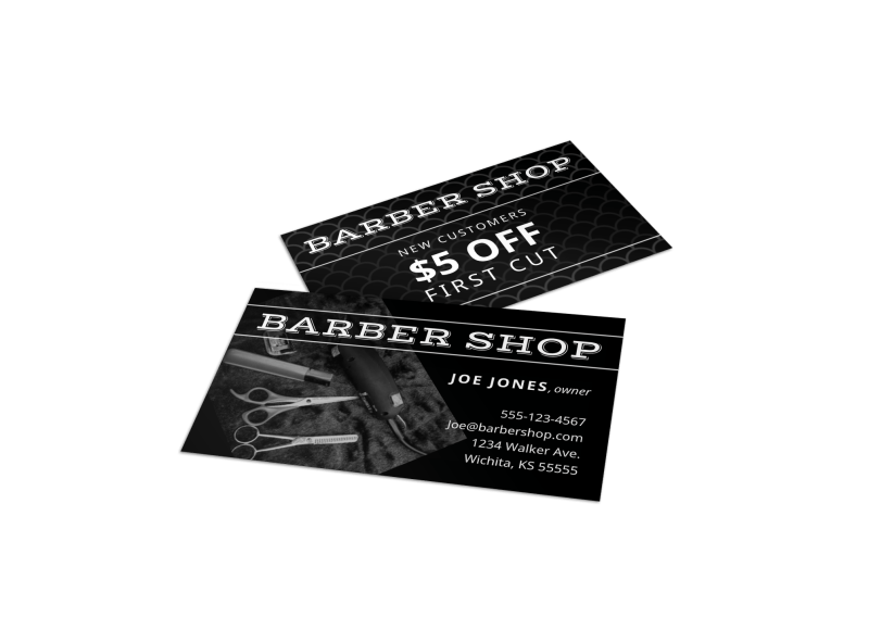 Bold Barber Shop Business Card Template