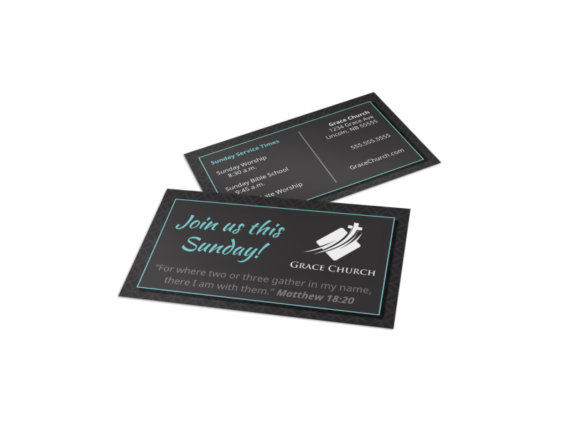 Church Outreach Business Card Template ub00hxu8y1