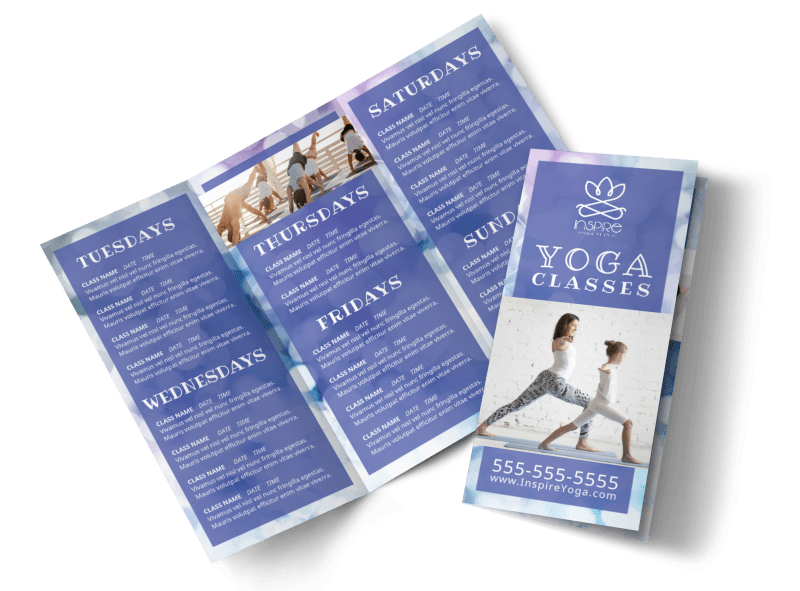 Yoga Class Detail Tri-Fold Brochure Template