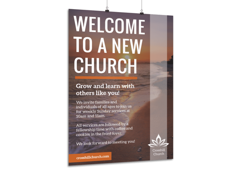 Church Welcome Outreach Poster Template