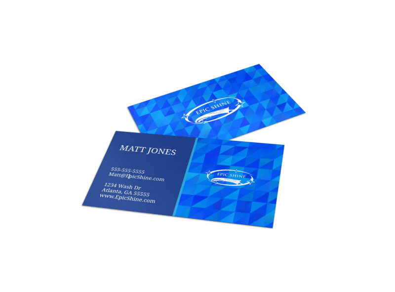 Geometric House Cleaning Business Card Template