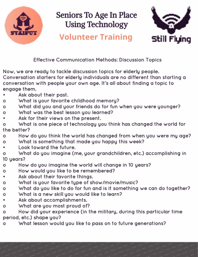 Volunteer Training Discussion Topics