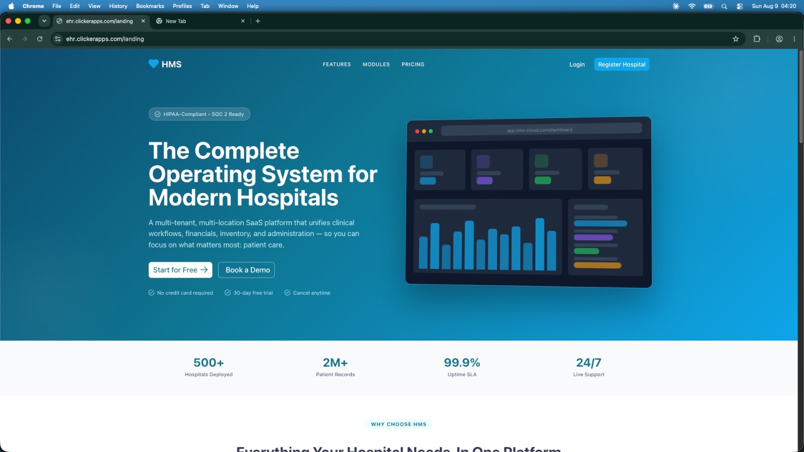 EHR Landing Page
