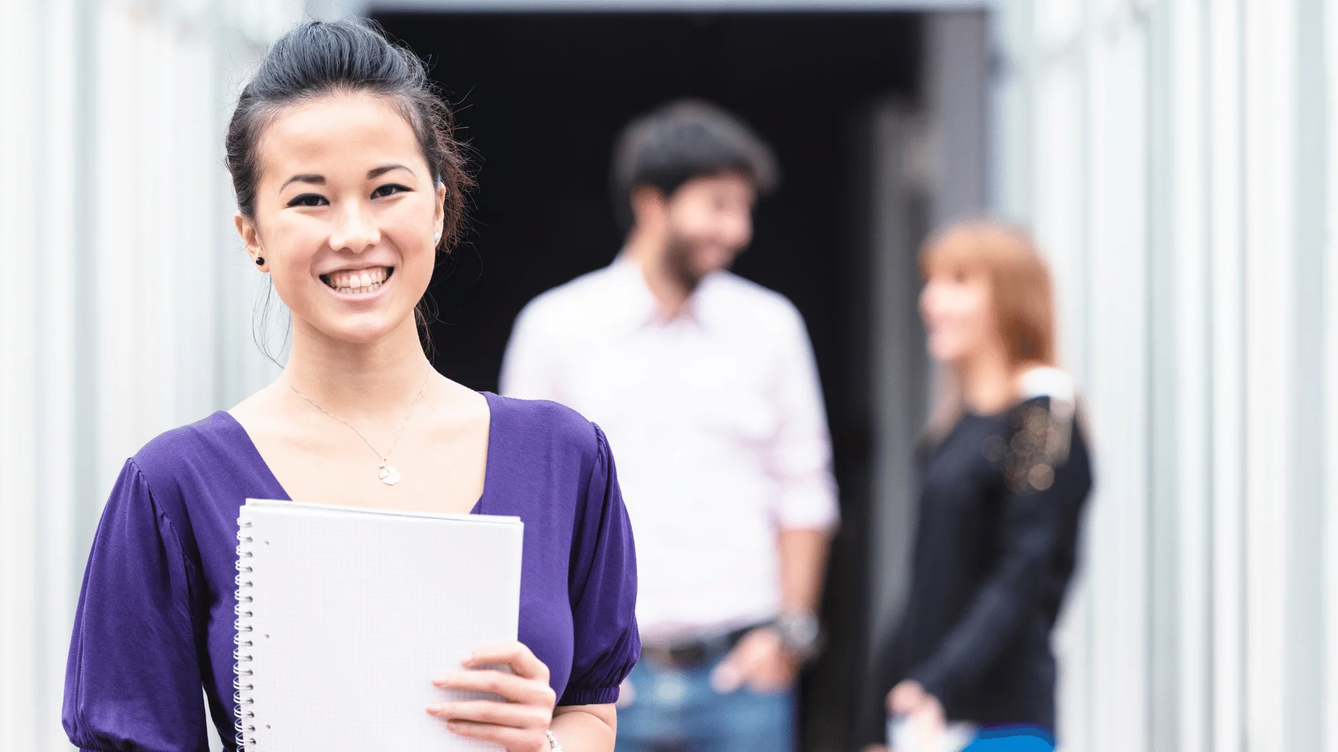Asian student smiling