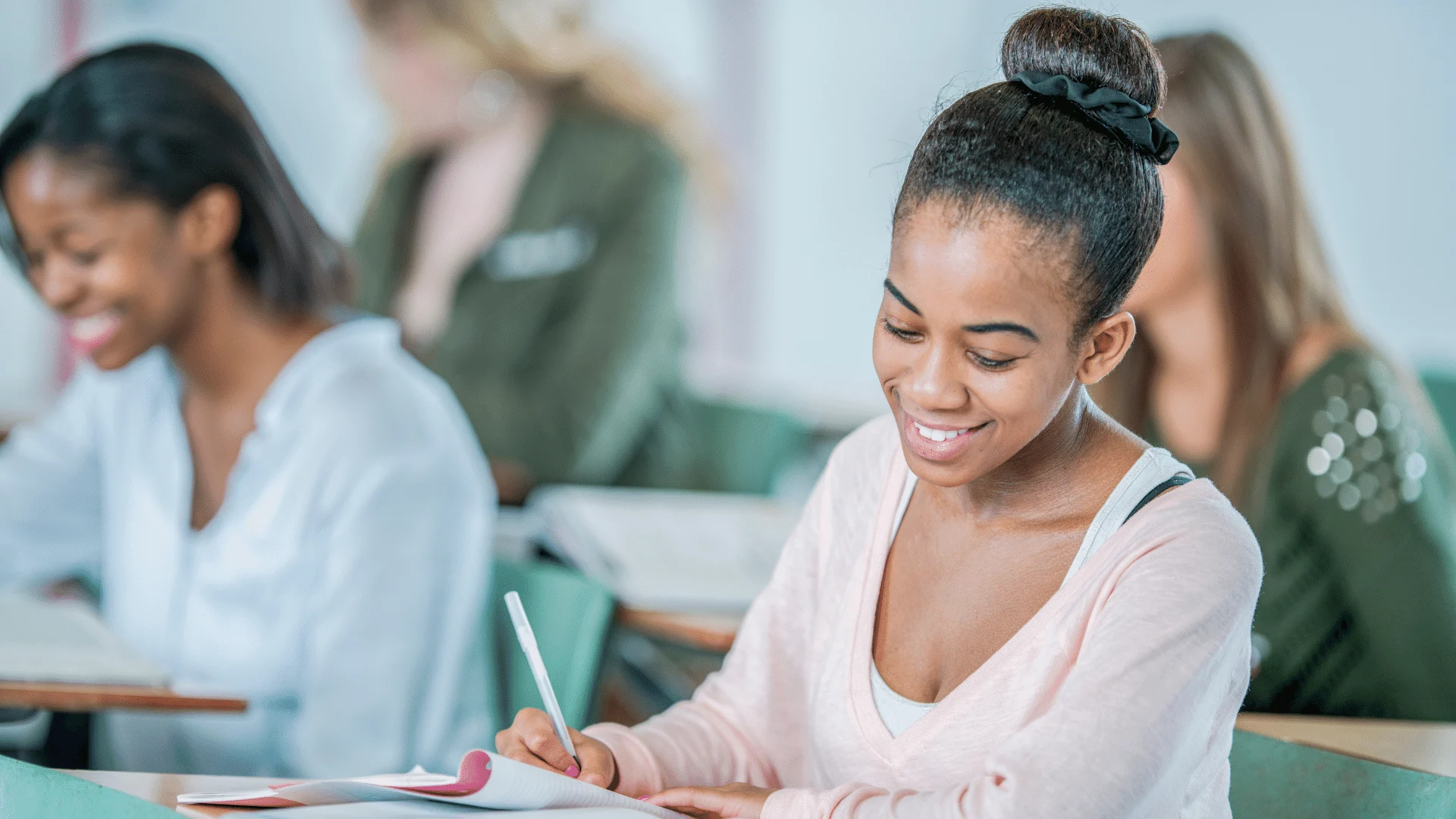 Black student smiling