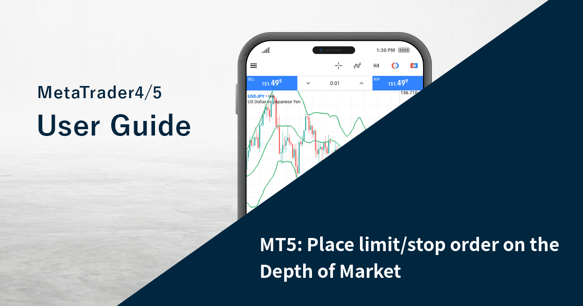 MT5: Place limit/stop order on the Depth of Market
