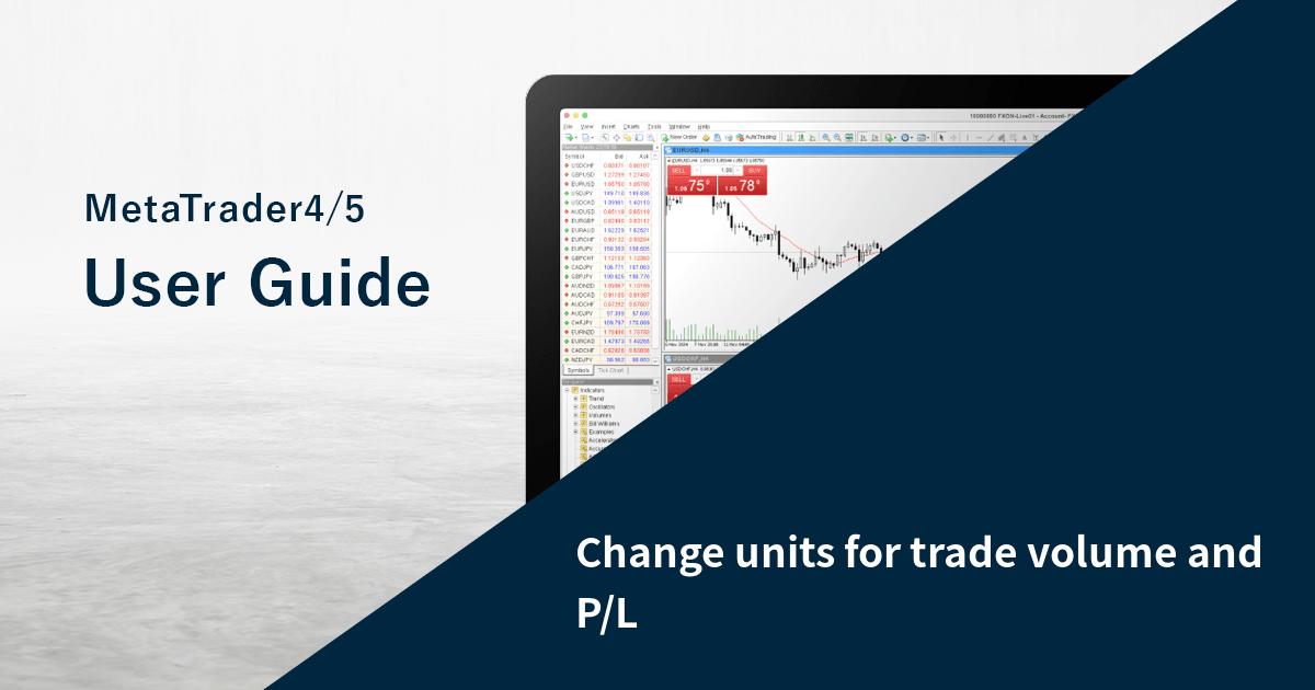 Change units for trade volume and P/L