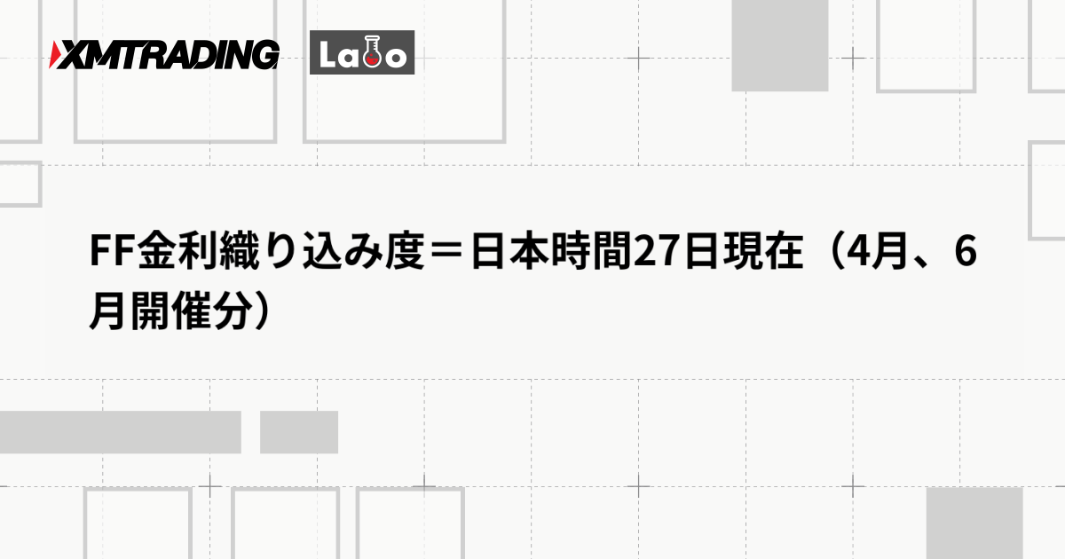 FF金利織り込み度＝日本時間27日現在（4月、6月開催分）