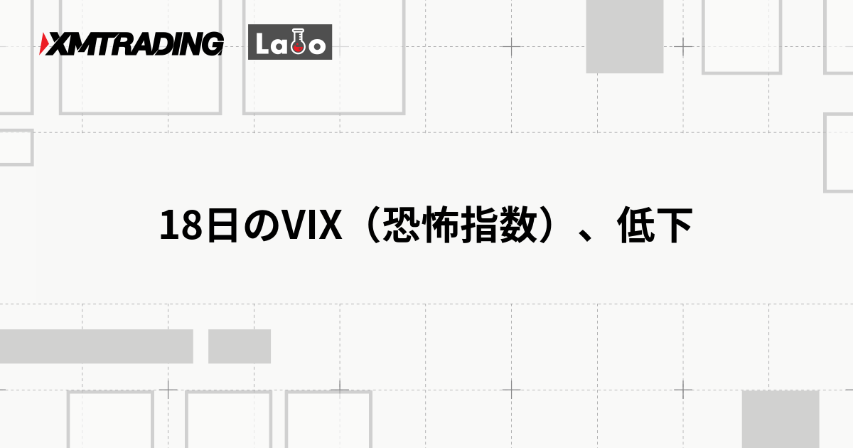 18日のVIX（恐怖指数）、低下