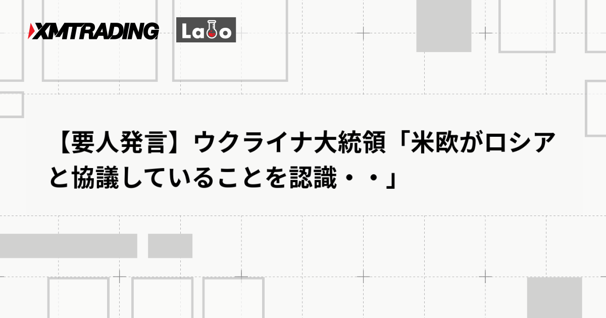 【要人発言】ウクライナ大統領「米欧がロシアと協議していることを認識・・」