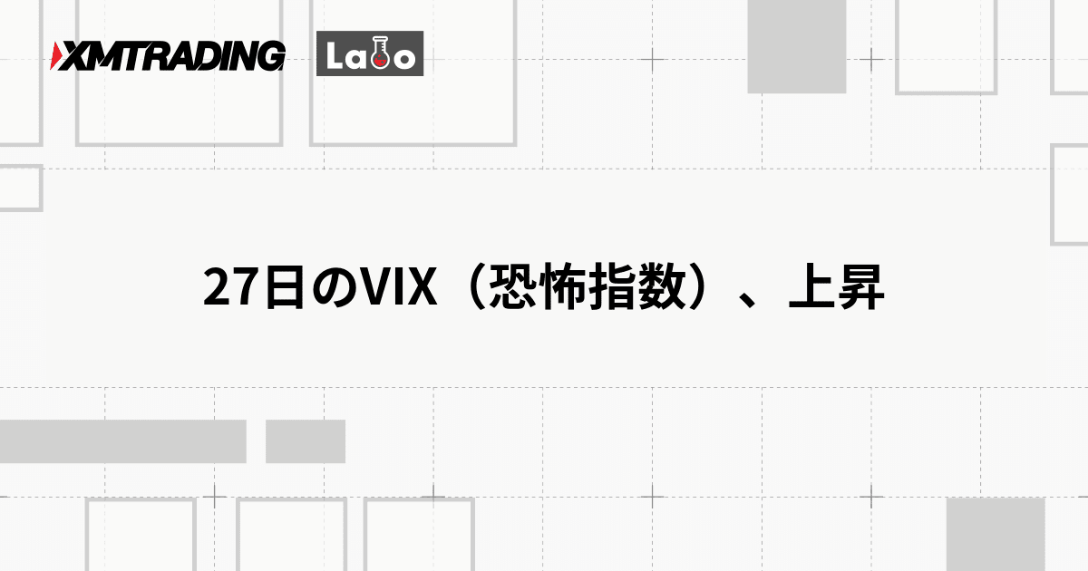 27日のVIX（恐怖指数）、上昇