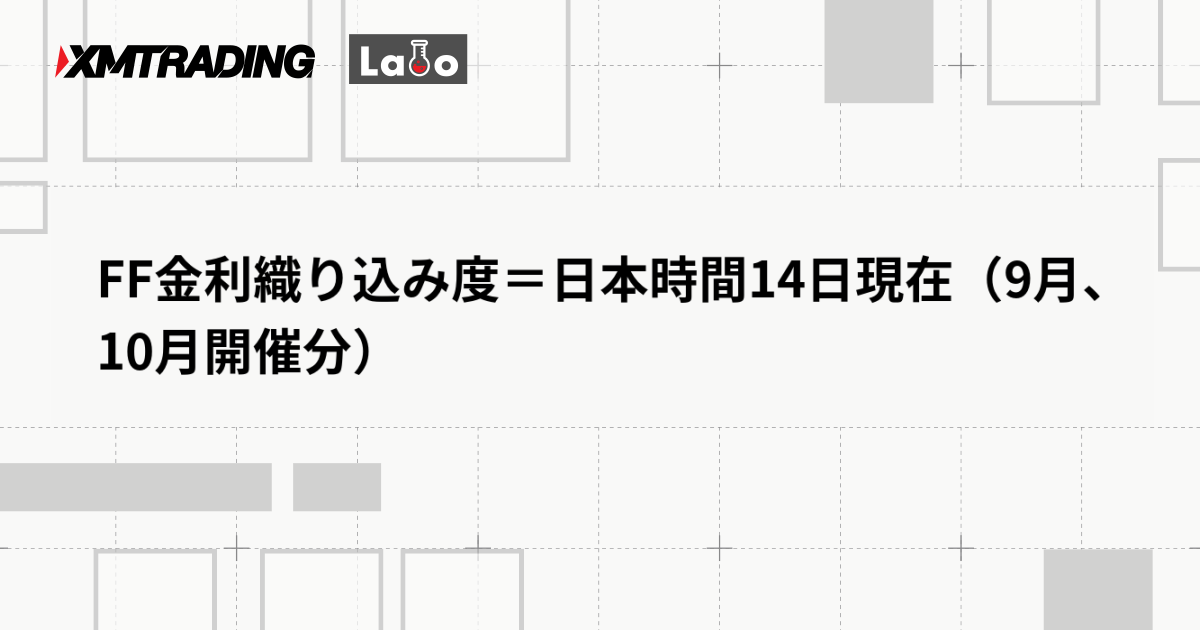 FF金利織り込み度＝日本時間14日現在（9月、10月開催分）