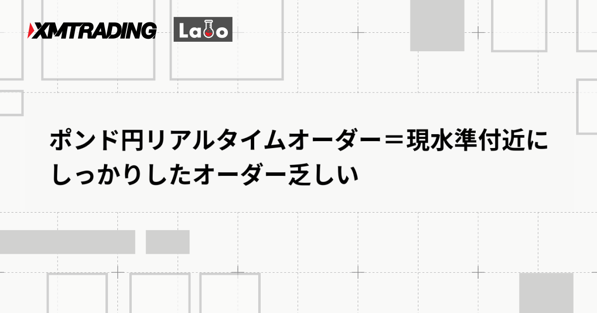 ポンド円リアルタイムオーダー＝現水準付近にしっかりしたオーダー乏しい