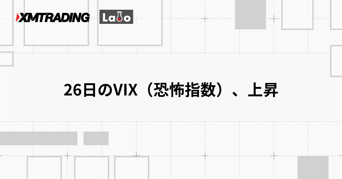 26日のVIX（恐怖指数）、上昇