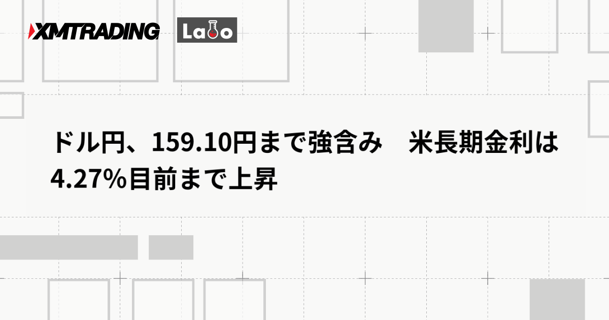 ドル円、159.10円まで強含み　米長期金利は4.27％目前まで上昇