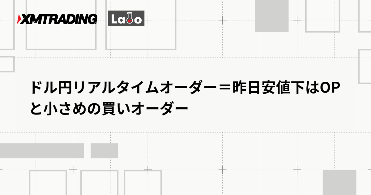 ドル円リアルタイムオーダー＝昨日安値下はOPと小さめの買いオーダー