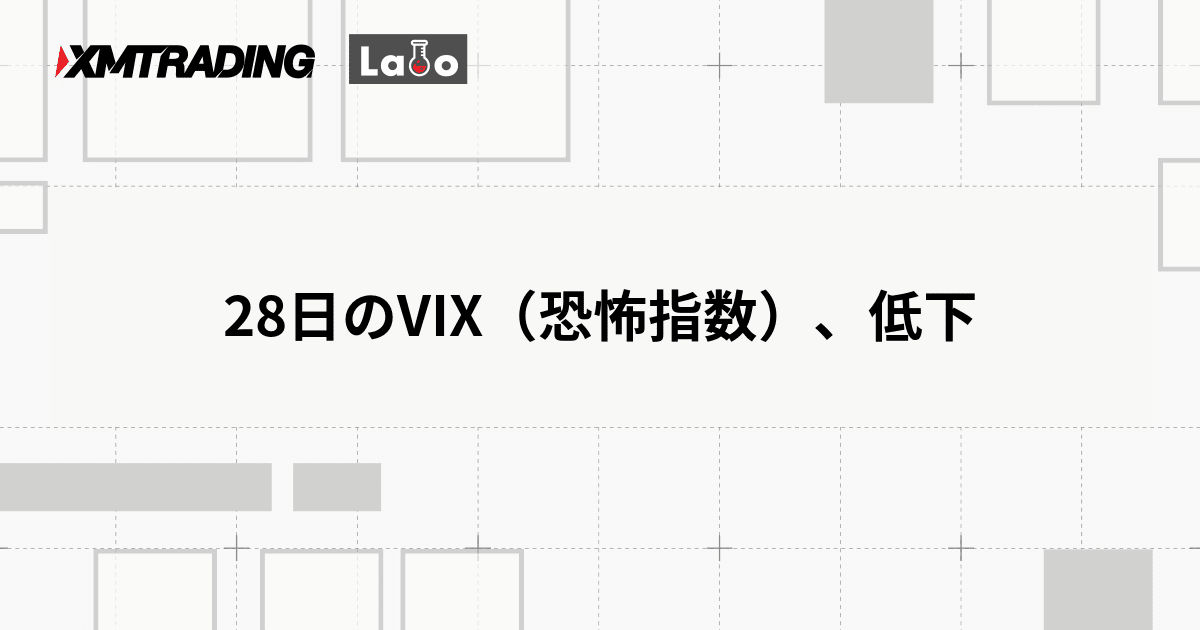 28日のVIX（恐怖指数）、低下
