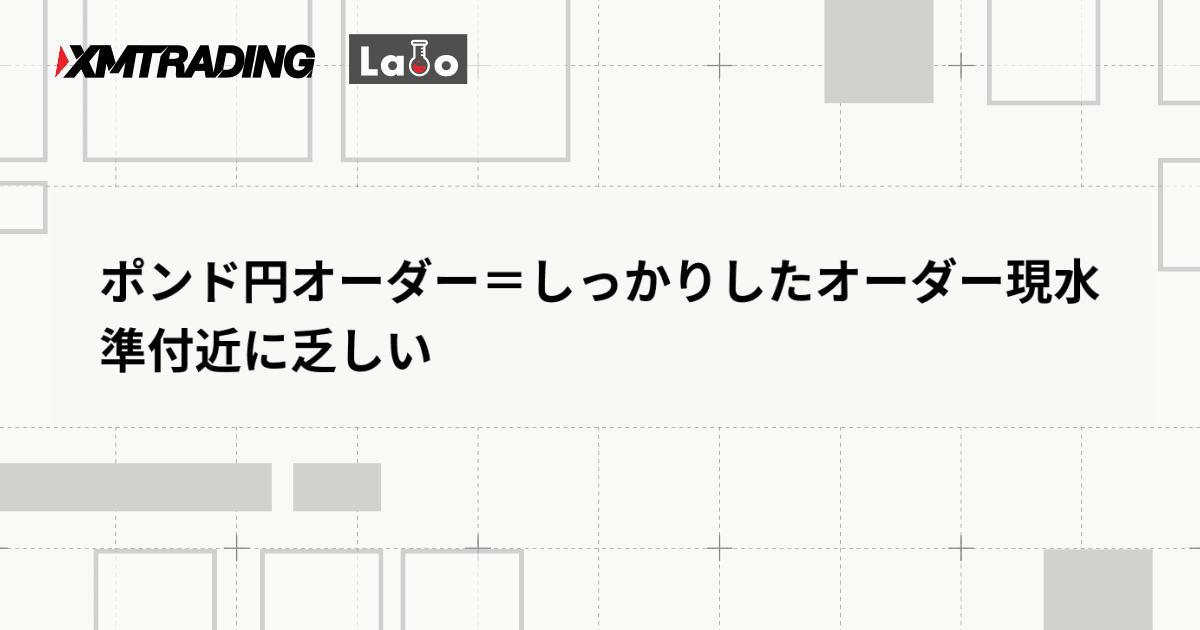 ポンド円オーダー＝しっかりしたオーダー現水準付近に乏しい