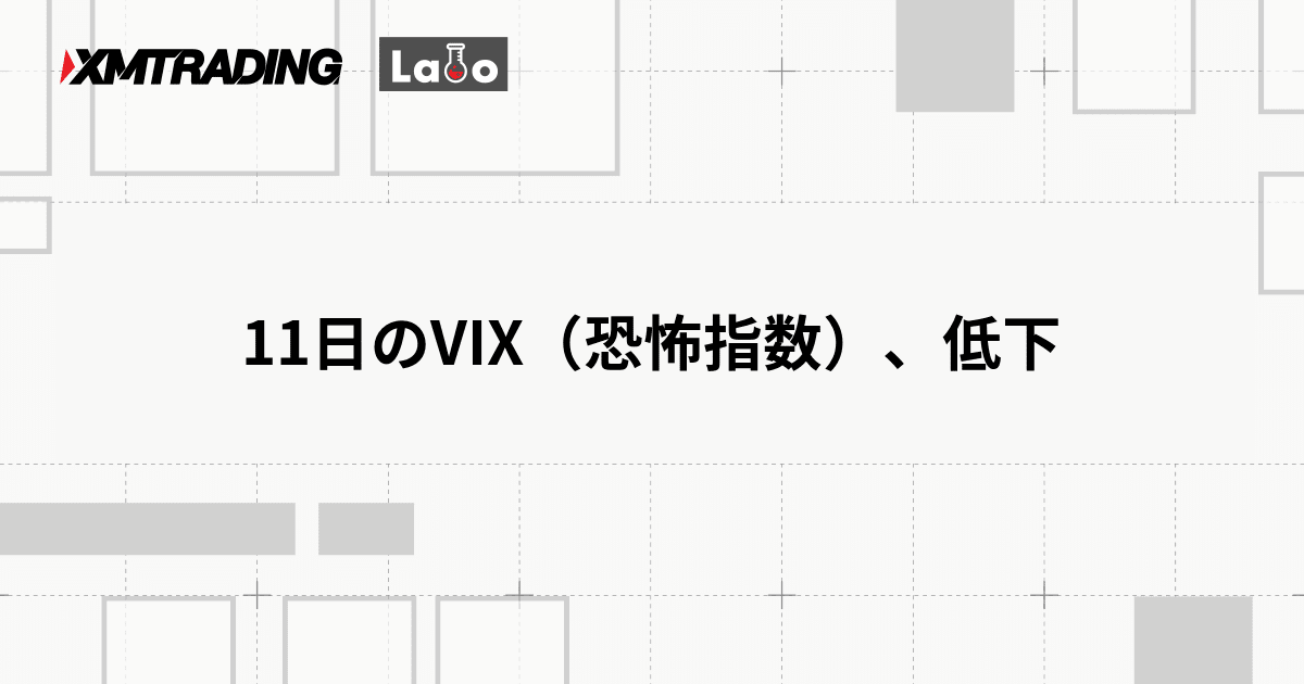 11日のVIX（恐怖指数）、低下