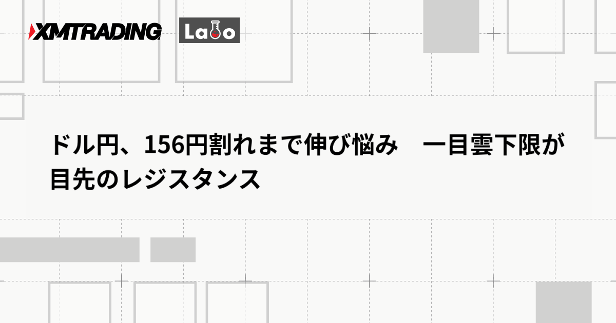 ドル円、156円割れまで伸び悩み　一目雲下限が目先のレジスタンス