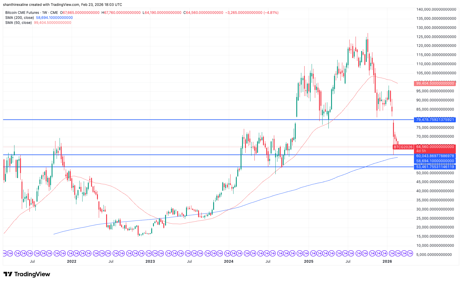 Bitcoin Futures 1-Year Chart