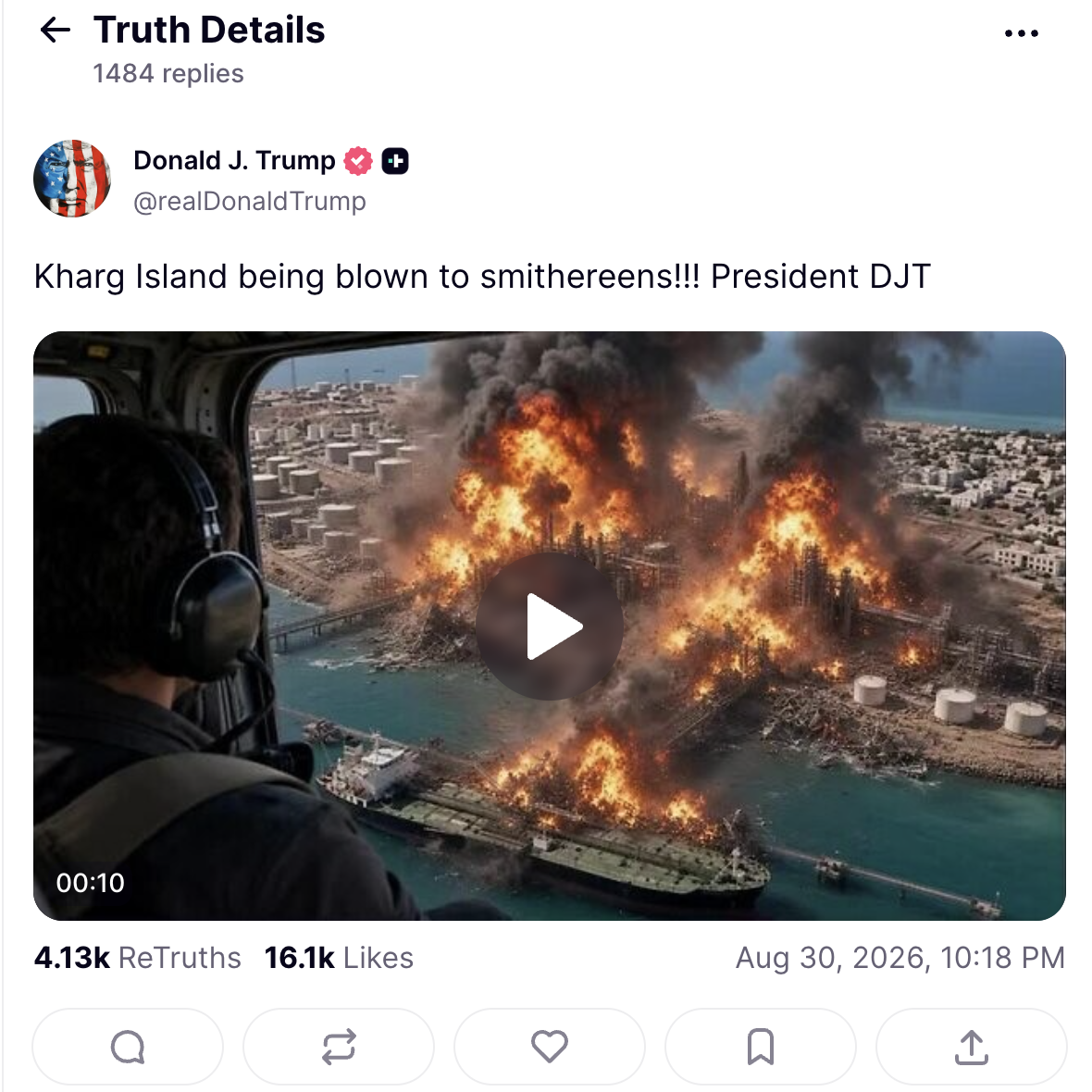 Trump Truth Social post