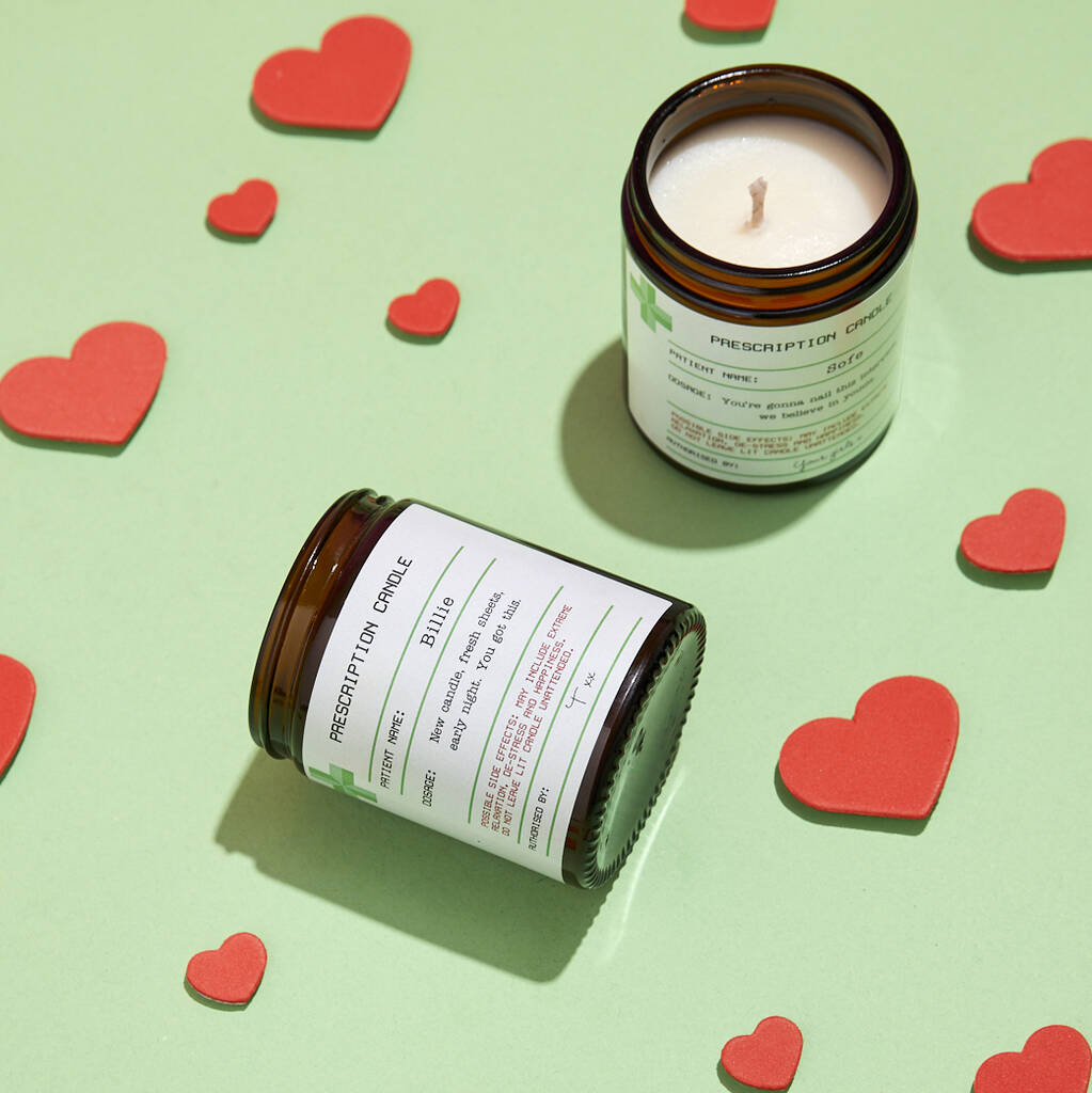 Personalised Prescription Style Scented Vegan Candle