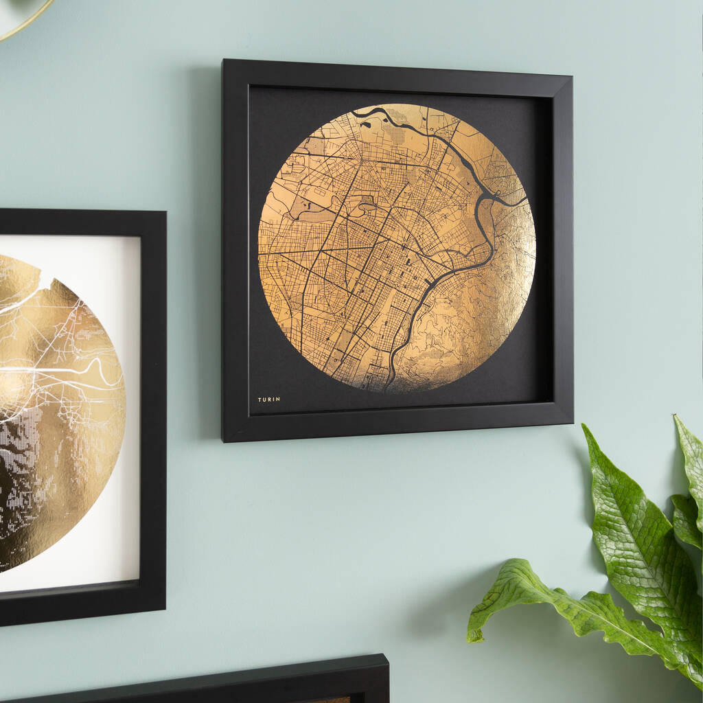 Metallic Foil City Map Print