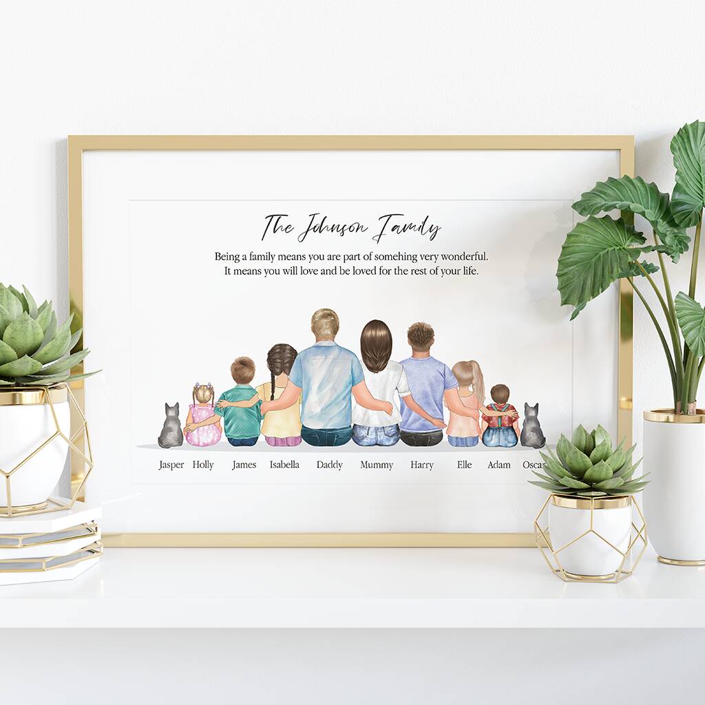 Family Print Personalised With Pets