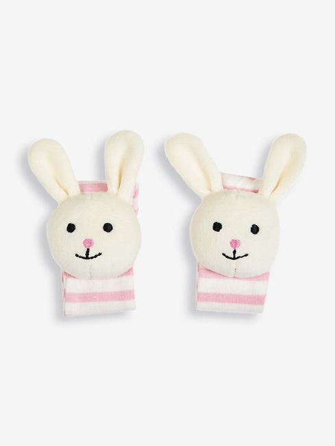 Bunny Wrist Rattles in White