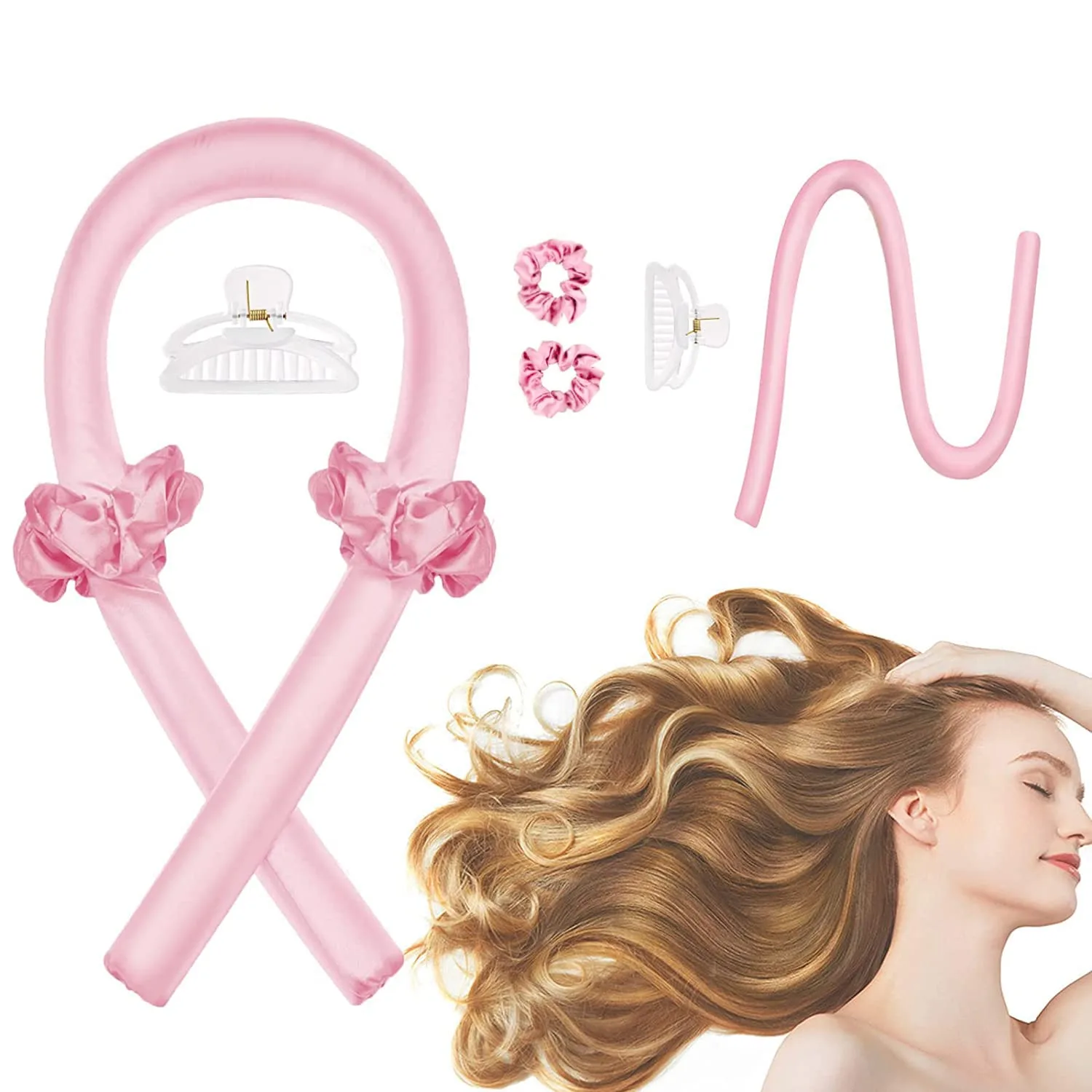 Silk Overnight Heatless Curlers for Long Hair