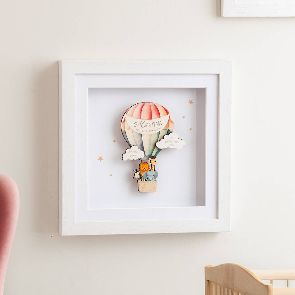 Hot Air Balloon Baby Keepsake Print