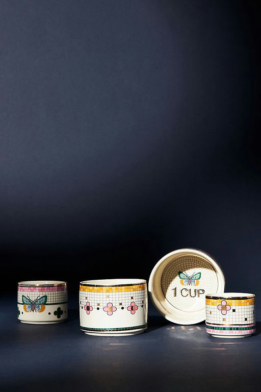 Set of 4 Garden Tile Measuring Cups