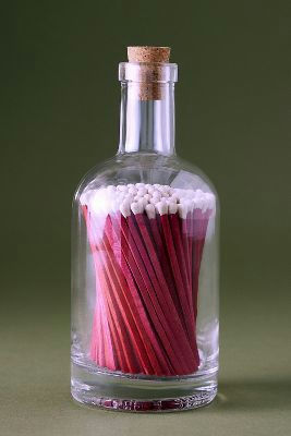 By Anthropologie Safety Matches Glass Bottle