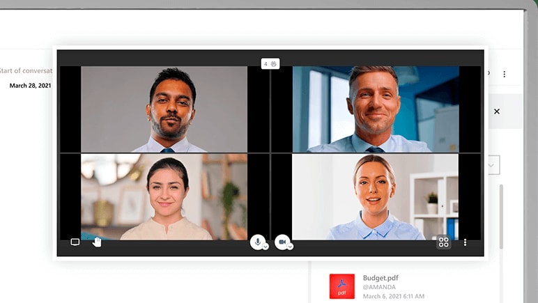 Four-person videoconferencing on MyHive