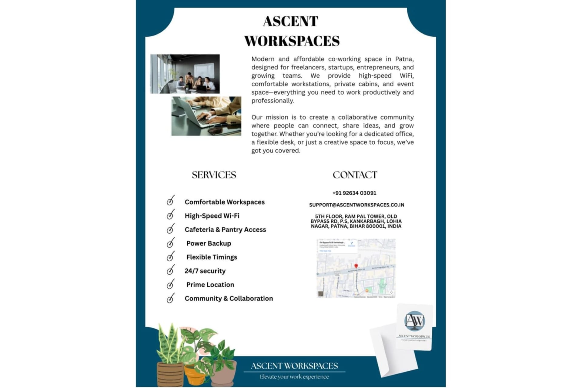 Ascent Workplace coworking space in Kankarbagh, Patna