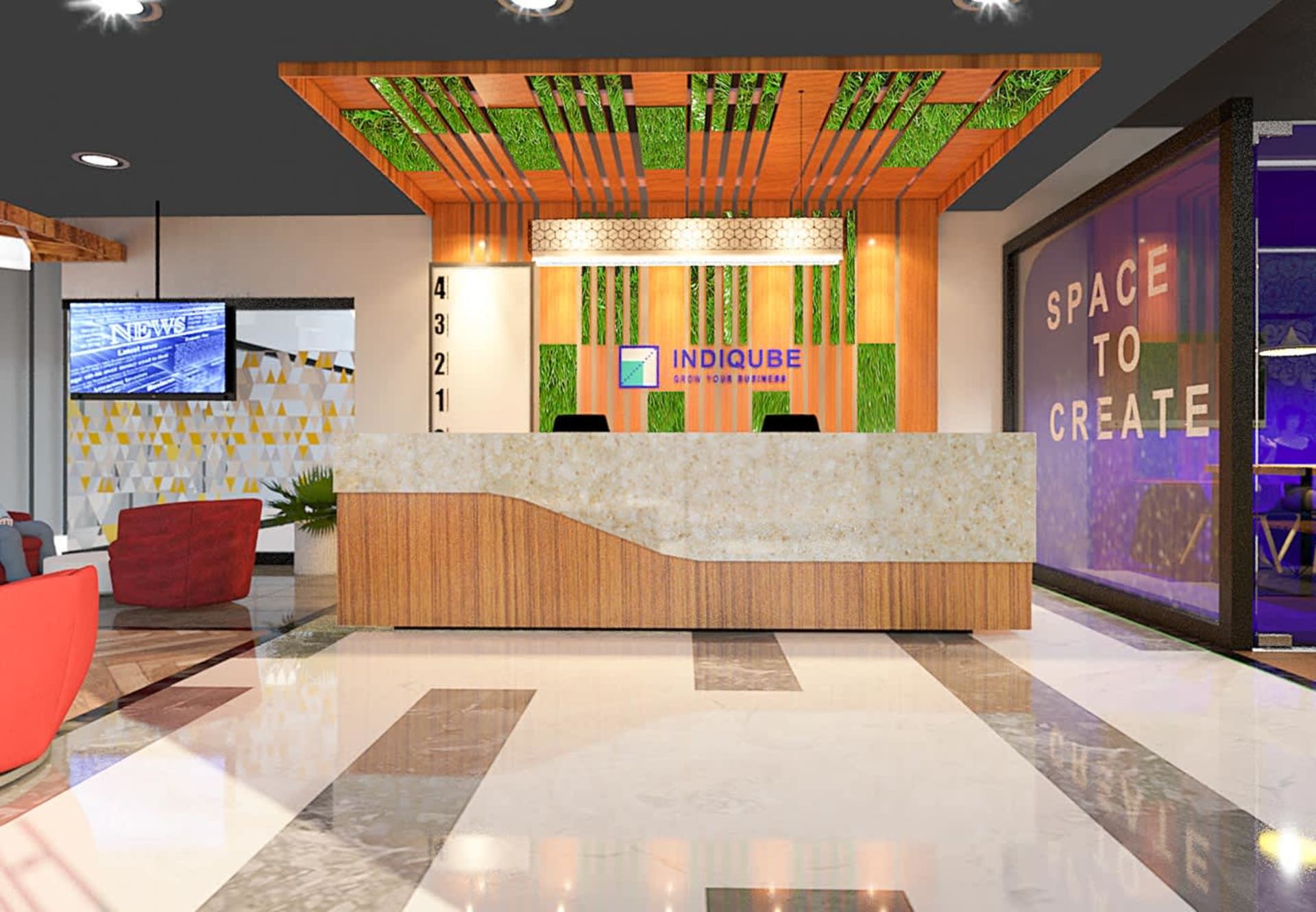 IndiQube coworking space in Sector 62, Noida